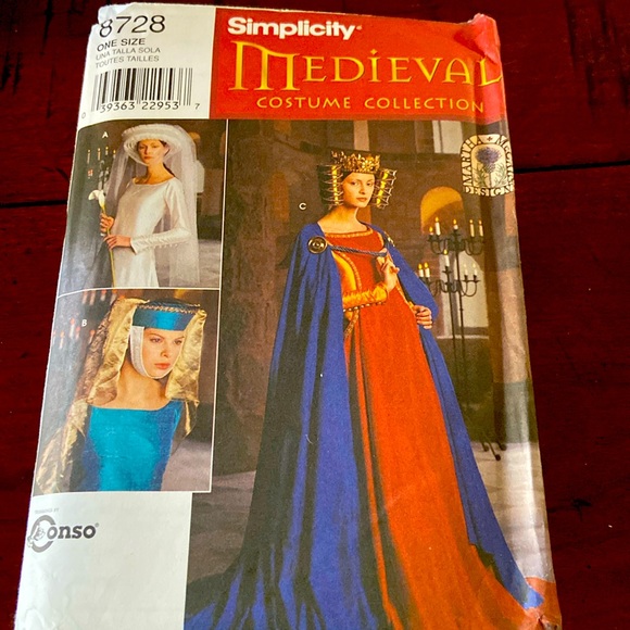🪡 Simplicity MISSES MEDIEVAL Costumes Sewing Pattern 8728 - Picture 1 of 4